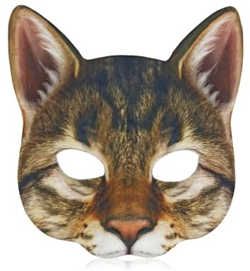 Kattmask damer, cosplay, kostym för kvinnor, realistisk katt djurmask, EVA-mask för fancy klänning, bal, karneval, halloween, djurtema, fest (stil 2)