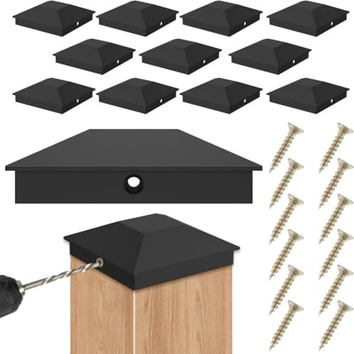 Générique Lot de 12 Capuchons de clôture - 9 x 9 cm - pour poteaux en Bois, poteaux de Pont - avec vis(12)