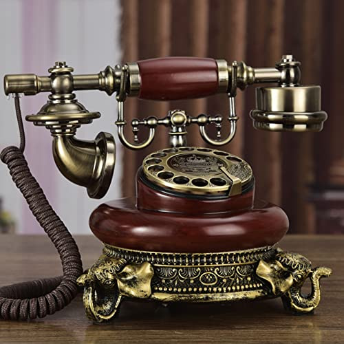 JYBNBBE Teléfono Fijo con Cable Retro, teléfono de Disco con función de remarcación, teléfono clásico Vintage Antiguo para casa, teléfono de Oficina, A