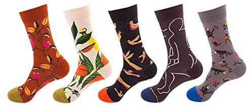 Cocila Chaussettes Homme Femme 5 Paires De Amusantes Pour Femmes Fille Ski A One Size Coton Sans Elastique 35-38 Soquette Noires Chaussette 39-42 Soka Socquettes 39 42 Nuit Rigolote Noir