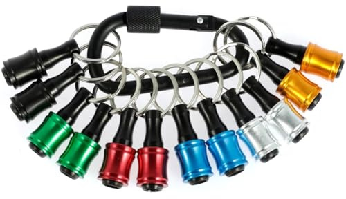 Fangxuee 12 Portabrocas de Vástago Hexagonal de 1/4 Pulgada, Portátil de Cambio Rápido.