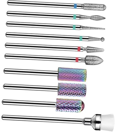 BAZEITFLOW 10stücke Nagelpolierwerkzeuge Aus Hochwertigem Material Nagelschleifköpfe Für Maniküre-bohrer Nagelschleifwerkzeuge Zum Schleifen Und Entfernen Abgestorbener Haut Manikürezubehör