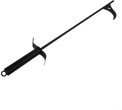 Pince de poker en acier massif pour cheminée, intérieur et extérieur, longue poignée pour une utilisation sûre