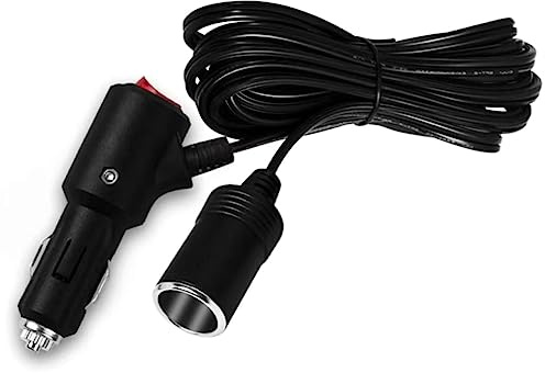 LLINthy Car Extension Cord With On/off- Button Max180W For Car Chargers Vacuum Cleaners Fans LED Lights Automotive Power Cord