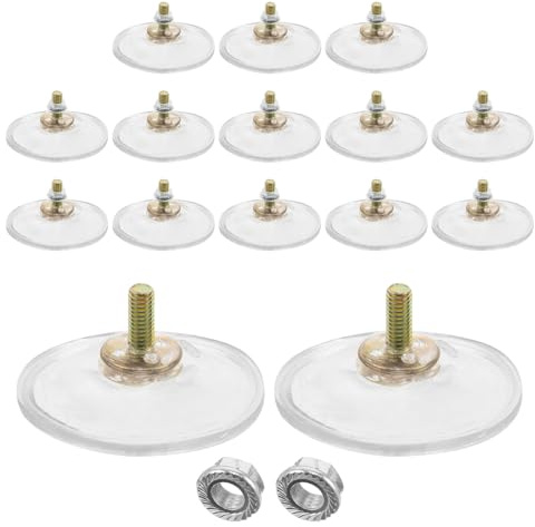 Mobestech 15piezas Ganchos De Ventosa Transparentes Con Rosca Ventosas De Pvc Transparente Soporte Adhesivo Extrafuerte Para Vidrio Baño y Mesa