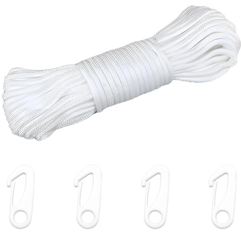 20 m flaggstångsrep, flaggstång halyard (vit)