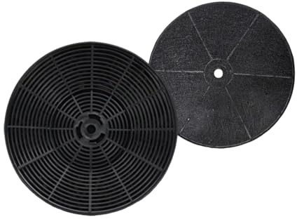 Carbon Filter, Cooker Hood Filter Replacement, Charcoal Cooker Hood Filter, Extractor Fan Filters, Circular Design, 175 mm Diameter, 15 mm Thickness, Black Colour