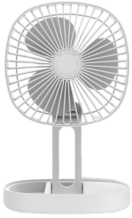 ENEN Ventilador de Escritorio USB, Portátil Ventoinha Escritorio 3 Velocidades Mini Ventilador de Mesa Silencioso para Cocina, Dormitorio, Viajes, Oficina, Interior y Exterior (Gris,17x28cm)