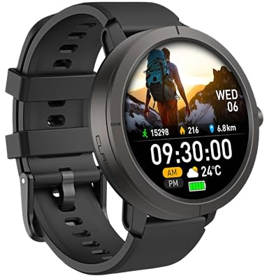 Genérico Reloj Inteligente Hombre Mujer con GPS Integrado, Pantalla de 1.32, Llamadas Bluetooth y 5ATM Impermeable - Smartwatch Deportivo con 170+ Modos, Pulsómetro, SpO2 y Batería 10 Días. (Negro)
