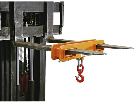 FRANKEL kaiserkraft | Crochet porte-charge pour 2 fourches | force 2,5 t | laqué | orange jaune RAL 2000