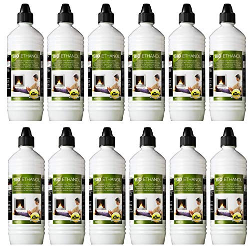 Farmlight Bioetanolo 12 Litri, Ultra Inodore, Combustibile Ecologico 100% Origine Vegetale, Compatibile con tutte le Stufe Elettriche o Meccaniche