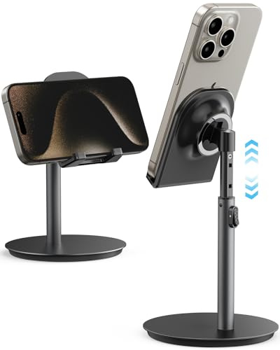 SAIJI Tablet-Ständer, Verstellbarer iPad-Ständer mit Stabiler Basis aus Aluminiumlegierung, kompatibel mit iPad Pro, Air, mini, 10.5, 9.7, iPhone, Samsung Tab, Fire Tablets (4-11 Zoll), Schwarz