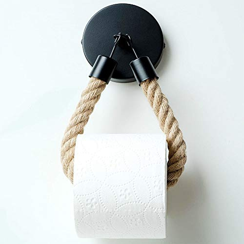 Nautical Retro Hand Towel Ring Rope Toilet Paper Holder Wall Mounted for Farmhouse Beach Bathroom Accessory