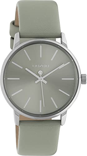 Oozoo Timepieces Damen Uhr - Armbanduhr Damen mit 18mm Lederarmband | Hochwertige Uhr für Frauen - Edle Analog Damenuhr in rund
