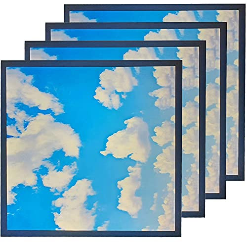 48W Sky Cloud Pattern LED Flat Slim Ceiling Recessed Panel Light 600 x 600mm Office Lighting (12x)