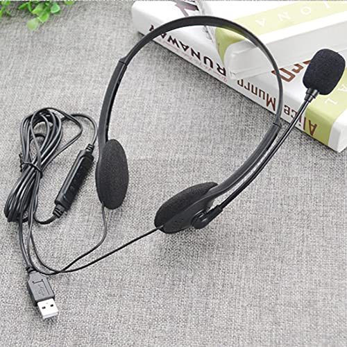 Auricolare USB per PC con microfono, Niktule, cuffie stereo per computer per chiamate chiare, cancellazione del rumore, cuffie per ufficio aziendale, con controllo volume e silenzio.