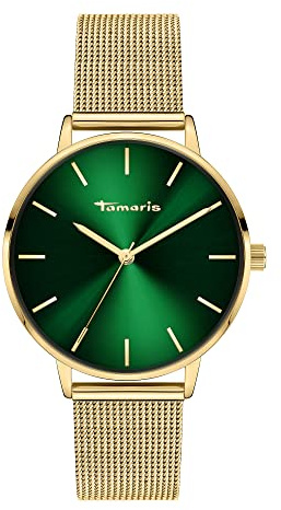 Tamaris orologio da donna – Schlichte, runde orologio da polso per donna 36 mm - orologio da polso con acciaio inossidabile Meshband in argento, Gold, Oro rosa, Nero, Blu, Verde, Viola uvm, wasserfest