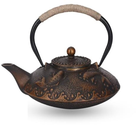 Teekanne aus Gusseisen, japanische Teekannen, Teekessel mit losem Blatt-Tee-Ei für Herdplatte, 900 ml/30 oz