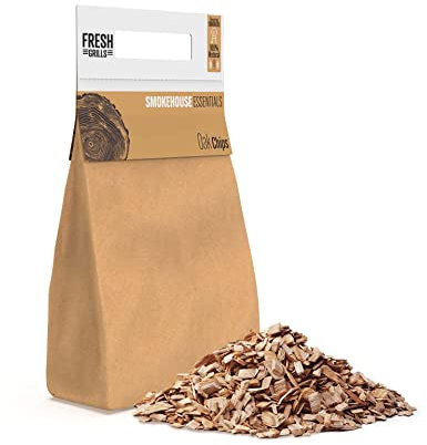 Oak Wood BBQ Smoker Chips 6L (1400g) – 100% Natural Wood for Pizza Oven, Kamado Grill, Smoker – Rich Smoky Flavour – Low Moisture, High Heat – Eco-Friendly, Plastic-Free Packaging