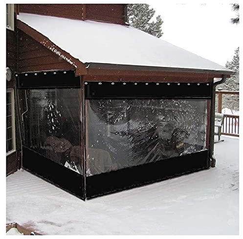 STRMAX Telone di copertura in legno, per terrazza da giardino, gazebo, pergola, telo impermeabile, gazebo, tende da balcone, in PVC trasparente, impermeabile con perforazioni, può essere adattato (Col