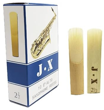 OriGlam 10 Stück Alt-Saxophon-Blätter, Stärke 2,5, Bulrush, Holz, Klassisch, Alto, E♭
