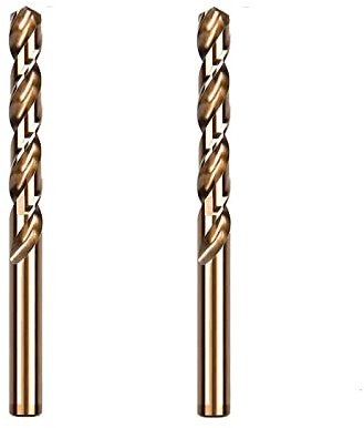 2pcs 8mm M35 HSS Cobalt Drill Bits Set Metal Jobber Length Twist Drill Bits for Drilling on Stainless Steel (8 mm)
