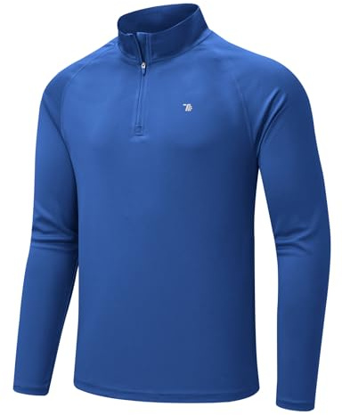 donhobo Herren Sportshirt Langarm UV Schutz Shirts mit 1/4 Zip | Atmungsaktiv, Schnelltrocknend, Outdoor Funktionsshirt, UPF 50+ Rashguard T-Shirt für Fitness Wandern Laufen Angeln