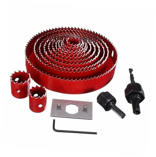 DOITOOL 16pezzi Utensili Per Foratura Tazza Lama Per Legno e Metallo Mandrini Per Seghe Punte Per Trapano Corona Kit Per Lavorazione Del Legno