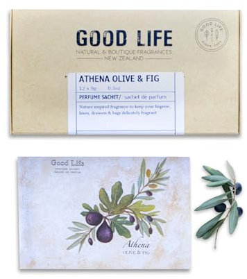 Sacchetti profumati per armadio alla Olive & Fichi Good Life | Progettate in Nuova Zelanda | 12 bustine