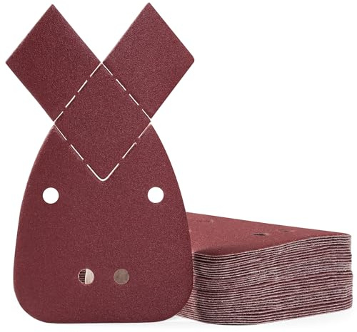 SATC Mouse Sander Pads 30-Piece 180 Grit Mouse Sanding Pads 4 Holes Detail Sander Pads Hook and Loop Mouse Palm Sanding Paper Sandpaper for Mouse Sander