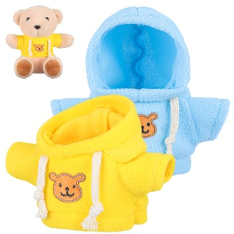 Abaodam 2 Stück Plüschbärenkleidung Für 20 cm Stofftiere Kapuzenpullover Puppen-Outfit Kuscheltier Bären Kostüm Für Spiel Und Dekoration