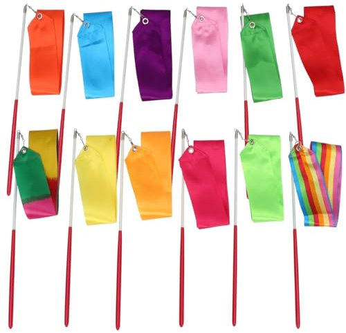 Tanzbändchen 8 Stück Anzug Luftschlangen Turnhalle Band Schals Tanz Pole Kits Stick Bänder Zauberstab Tanzbänder