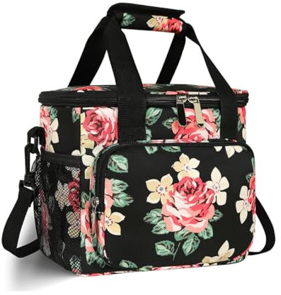 Morbuy Multifunktionale Kühltasche Lunchtasche, 16L Langlebige Kühltasche Faltbar Kühltaschen für Reisen, Strand, Reise, BBQ, Camping (Blume,16L)