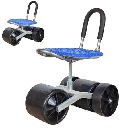 Rollende Gartenarbeit – verstellbarer rollbarer Gartenwagen, tragbarer 360 Grad drehbarer Gartensitz, stabiler Rollhocker, Gartenarbeitssitze für Garten, Rasen, Hof und Terrasse