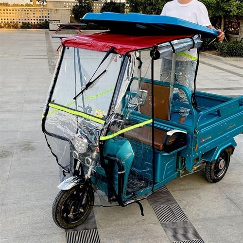 CHZDPP Tricycle Frame Canopy for Fit All 3-Wheel Bike, Adult Tricycle Cover for Rain Sun Snow Proof, Easy Entry and Exit Tricycle Rainproof Canopy(Dark Blue,39.4inch/100cm Wide)