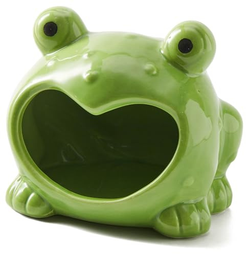 Ceramic Frog Sponge Holder for Kitchen Sink - Cute Sponge Holder and Novelty Kitchen Gadgets - Unique 5.8-Inch Items and Accessories for Fun and Practical Organization