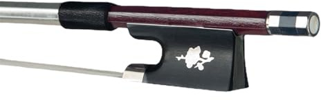 Geigenbogen volle Größe 4/4 Brasilholz-Geigenbogen Runder Stab Aus Brasilienholz Mit Ebenholz-Frosch-Rosshaar Langlebiger Einsatz