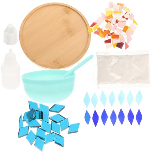 KONTONTY Set di Tappetini per Tazze A Mosaico Fai da Te Portabicchieri Tappetino Isolante Termico Sottobicchiere in bambù Protezione del Tavolo