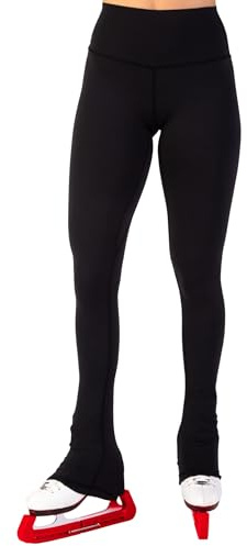 CRS Cross Schlittschuhlauf-Leggings Schwarz Over Skate Leggings High Rise Übungshersen für Eiskunstläufer-Mädchen und Frauen | High Rise Performance Skating Leggings Superweiche, feuchtigkeitsableitende Trainingshose für Eiskunstlauf-Übungen und