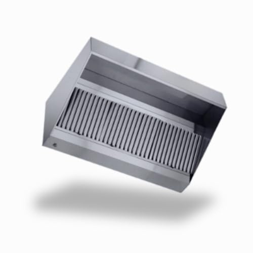 Hotte Professionnelle Inox – Hotte Adossée Trapèze – Hotte Aspirante Statique et Extraction, Filtres, Variateur et Moteur – Restaurant, Food Truck, Fast-Food – Cuisine Professionnelle (1500x750 mm)
