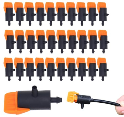 WUSJCOF 30 Pezzi Gocciolatori Per Irrigazione Dispositivi Per Irrigazione di Piante da 0 a 200 L Emettitori di Gocciolamento Regolabili Micro Spruzzo Flusso D'acqua Irrigazione Irrigatore Parti del di