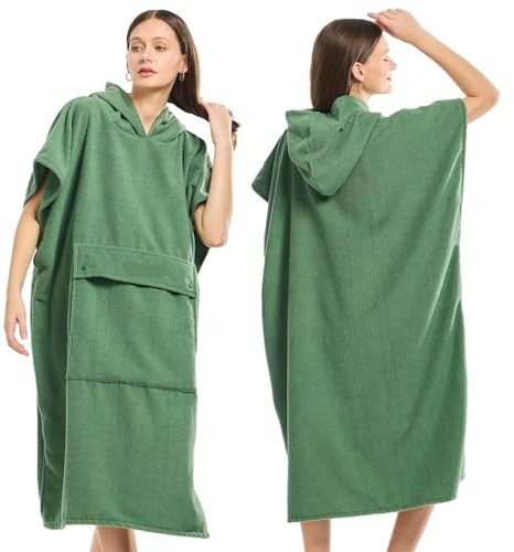 Poncho de Bain Adulte,Poncho de Bain Ponchos de surf for hommes, femmes et adultes, serviette avec poche, absorbant l'eau à séchage rapide for le surf, la natation, la plage, la piscine, la salle de s