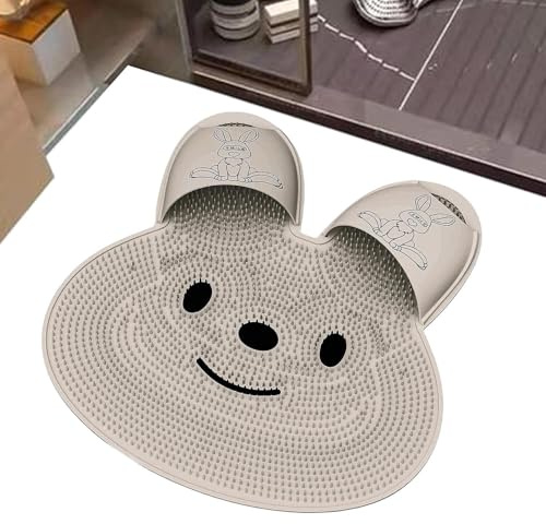 ycezw Nettoyant Pieds Silicone,Nettoyeur Podologique Douche avec Ventouses | Brosse Élimine Callosités Forme Lapin Unisexe pour Baignoire Accessoire Salle de Bain