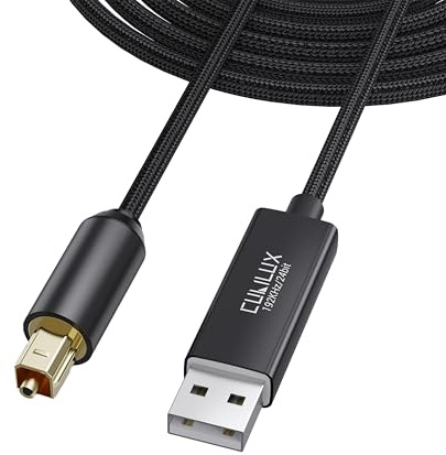 Cubilux USB A to TOSLINK Optical Audio Cable, Unidirectional USB Type A to SPDIF Digital Aux Cord, S/PDIF Transmitter for Computer/Laptop/PC(5.1 Surround Sound) and PS5/4(Stereo), NOT for TV, 6.6 FT
