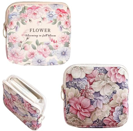 VYNZOR 2 Stück Binden Aufbewahrung, 12 * 12 * 5Cm Perioden Tasche, Aufbewahrungstasche Für Damenbinden, Tragbare Menstruationstasse Tamponhalter Menstruationstasche Für Erste Periode Mädchen(2Form)