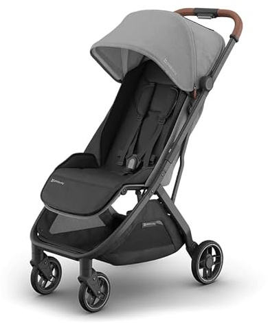UPPAbaby MINU V3 Lightweight Travel Stroller |Greyson | One-Hand Fold & Recline | Overhead Friendly Baby Pram | Includes Rain Cover & Carry Strap | Baby Stroller Up to 22kg | 9kg Storage Basket
