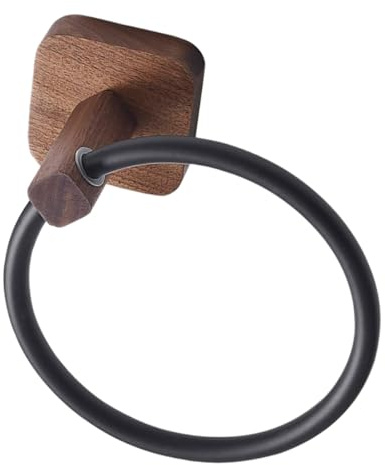 Hand Towel Ring Wall Mount Holder for Bathroom, Black