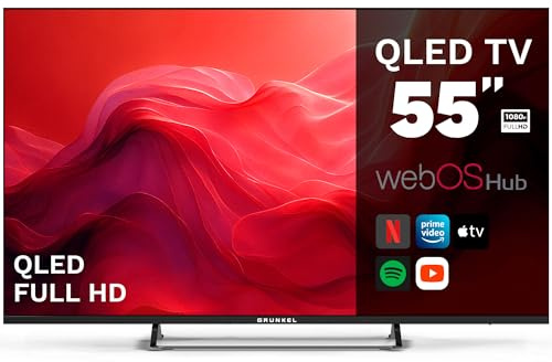 Grunkel QLED-5526WBS Smart TV QLED 55” 4K UHD | Sistema webOS | TDT T3 + Satélite S3 | WiFi Integrado | Grabador USB-PVR | 4 HDMI | Sonido 20W