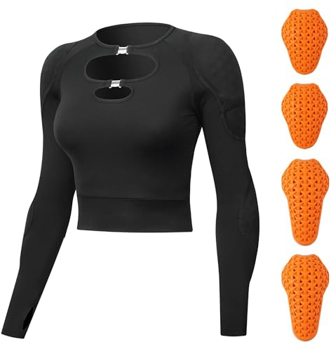 Coheritrix Top Protettivo da Moto per Donna, Traspirante Giacca da Moto Estiva in Mesh – Maglia da moto Tecnica a Maniche Lunghe con Protezione, Ideale per Moto, Corsa e Allenamento,Black-XL
