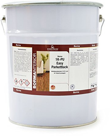 1in2 Easy PU Parkettlack Treppenlack Korkbodenlack (Seidenglänzend - 50, 10 Liter)